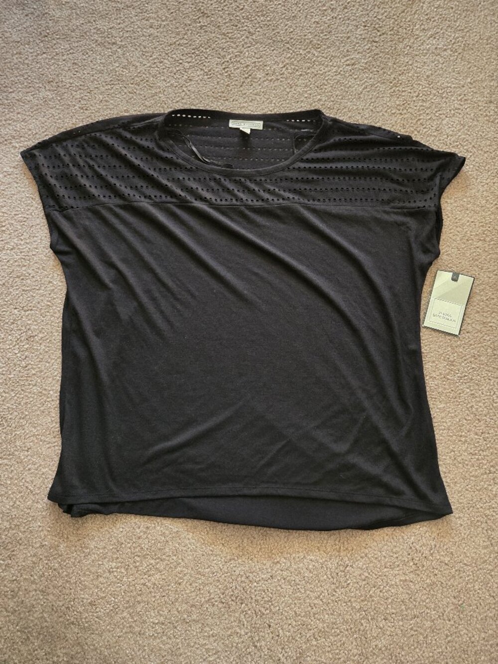 Dana Buchman Short Sleeved Black T-Shirt XL